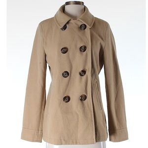 Old Navy Wool Blend Tan Pea Coat